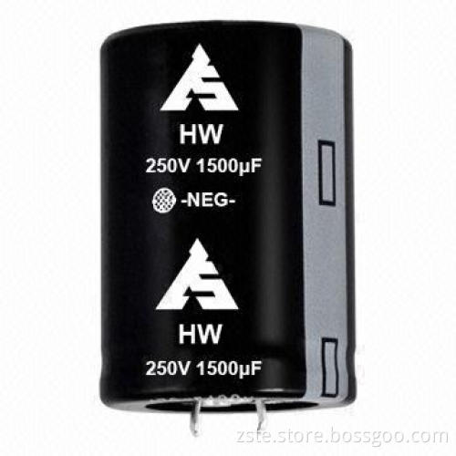 Snap-in e-cap, HW series, 250V, 1500uf